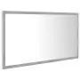 Specchio da Bagno LED Grigio Cemento 80x8,5x37 cm in Truciolato