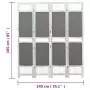 338555  4-Panel Room Divider Grey 140x165 cm Fabric