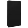 Armadio per Ufficio Anta Scorrevole Nero 90x40x180 cm Acciaio