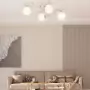 Lampada Soffitto con Paralumi Tondi in Vetro per 4 Luci LED G9