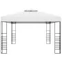 Gazebo con Stringa di Luci LED 4x3x2,7 m Bianco