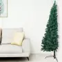 Set Albero Natale Artificiale a Metà LED e Palline Verde 150cm