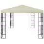 Gazebo con Stringa di Luci LED 3x4 m Crema