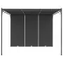 Gazebo da Giardino con Tenda Laterale 3x3x2,25 m Antracite