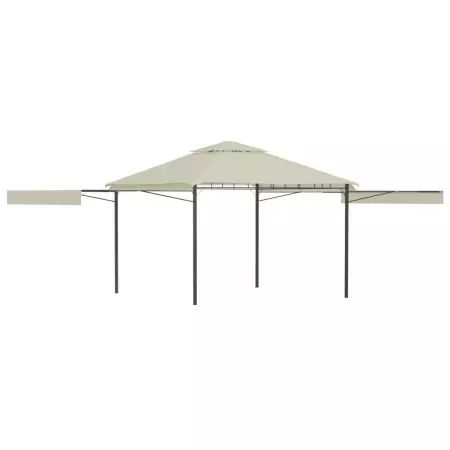 Gazebo con Tetto Doppio Estendibile 3x3x2,75 m Crema 180 g/m²