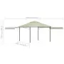 Gazebo con Tetto Doppio Estendibile 3x3x2,75 m Crema 180 g/m²