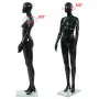 Manichino Donna Figura Intera Base in Vetro 175 cm Nero Lucido