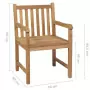 Sedie da Giardino 4 pz con Cuscini Blu Reale Massello di Teak