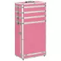 Valigia Trolley per Cosmetici in Alluminio Rosa