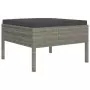 Set Divani da Giardino 9 pz con Cuscini in Polyrattan Grigio