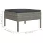 Set Divani da Giardino 9 pz con Cuscini in Polyrattan Grigio