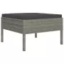 Set Divani da Giardino 6 pz con Cuscini in Polyrattan Grigio