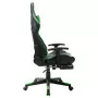 Sedia da Gaming con Poggiapiedi Nera e Verde in Similpelle