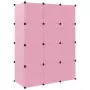 Scaffale Portaoggetti per Bambini con 12 Cubi Rosa in PP