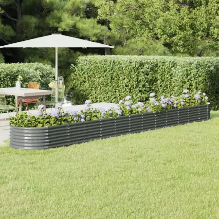 Vaso Giardino Acciaio Verniciato a Polvere 512x80x36 cm Grigio