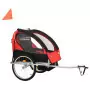 Rimorchio da Bici per Bambini e Passeggino 2 in 1 Nero e Rosso