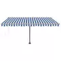 Tenda Retrattile Manuale Autoportante 450x300 cm Blu Bianca