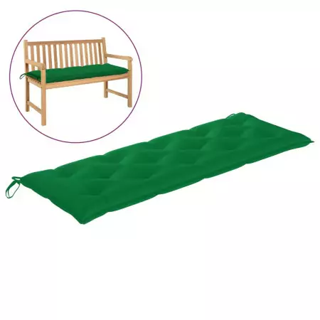 Cuscino per Panca da Giardino Verde 150x50x7 cm in Tessuto