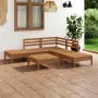 Set Divani da Giardino 6 pz in Legno Massello di Pino Miele