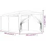 Tenda per Feste con 6 Pareti Laterali in Rete Rosso 3x6 m HDPE