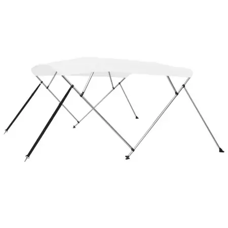 Bimini di Prua con Tendalino a 4 Archi Bianco 243x196x137 cm