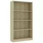 Libreria a 4 Ripiani Rovere Sonoma 80x24x142 cm in Truciolato