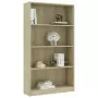 Libreria a 4 Ripiani Rovere Sonoma 80x24x142 cm in Truciolato