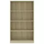 Libreria a 4 Ripiani Rovere Sonoma 80x24x142 cm in Truciolato