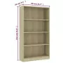 Libreria a 4 Ripiani Rovere Sonoma 80x24x142 cm in Truciolato