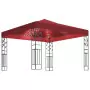 Gazebo con Stringa di Luci LED 3x3 m Rosso Vino