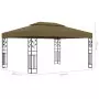 Gazebo con Tetto Doppio e Luci LED 3x4 m Grigio Talpa