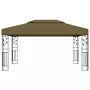 Gazebo con Tetto Doppio 3x4 m Grigio Talpa 180 g/m²