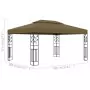 Gazebo con Tetto Doppio 3x4 m Grigio Talpa 180 g/m²