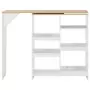 Tavolo da Bar con Scaffale Mobile Bianco 138x39x110 cm