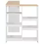 Tavolo da Bar con Scaffale Mobile Bianco 138x39x110 cm