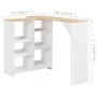 Tavolo da Bar con Scaffale Mobile Bianco 138x39x110 cm