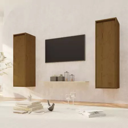 Pensili Miele 2 pz 30x30x100 cm in Legno Massello di Pino