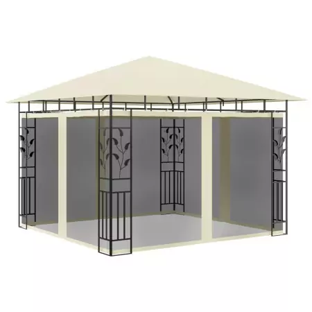 Gazebo con Zanzariera 3x3x2,73 m Crema 180 g/m²