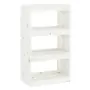 Libreria/Divisorio Bianco 60x30x103,5 cm Legno Massello di Pino