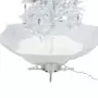 Albero di Natale con Neve e Base a Ombrellone Bianco 190 cm