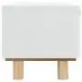 Tavolino Bianco 80x40x30cm Legno Multistrato e Massello di Pino