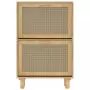 Scarpiera Marrone52x25x80cm Legno Multistrato e Rattan Naturale