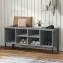 Scarpiera Gambe Metallo Grigio 106x35x45cm Legno Massello OSLO