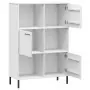 Libreria Gambe Metallo Bianco 90x35x128,5cm Legno Massello OSLO