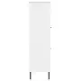 Libreria Gambe Metallo Bianco 90x35x128,5cm Legno Massello OSLO