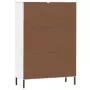 Libreria Gambe Metallo Bianco 90x35x128,5cm Legno Massello OSLO