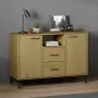 Credenza Gambe Metallo Marrone 113x40x77 cm Legno Massello OSLO