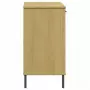 Credenza Gambe Metallo Marrone 113x40x77 cm Legno Massello OSLO