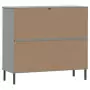 Scarpiera Gambe Metallo Grigio 95x35x87 cm Legno Massello OSLO