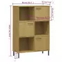 Libreria con Gambe Metallo Marrone 90x35x128,5 cm Massello OSLO